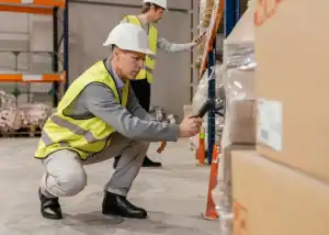 Warehouse security monitoring system with CCTV and safety protocols in a China logistics facility