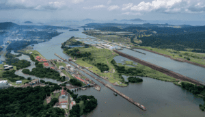 China Vast Logistics river port and shipping infrastructure, showcasing efficient supply chain and logistics operations in China, ideal for international freight forwarding and container shipping.