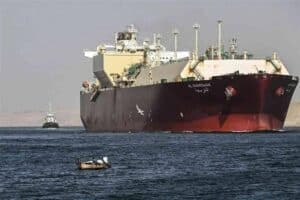 Huge cargo ship navigating international waters, representing China Vast Logistics shipping and freight services.