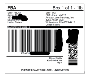 Barcode label for international shipping and logistics by China Vast Logistics.