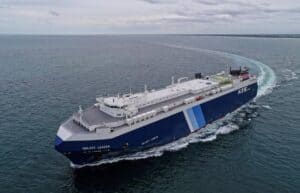 Freight cargo ship sailing in open water, representing China Vast Logistics' maritime shipping and international logistics services.