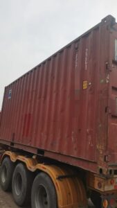 Freight container on a truck for China Vast Logistics shipping and transportation services.