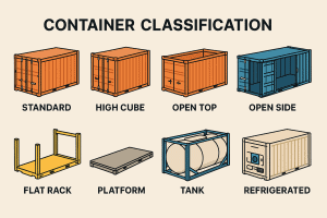 1. Durable shipping containers in various sizes for logistics and freight, including 20 ft, 40 ft, and 45 ft options, suitable for sea freight and international shipping.