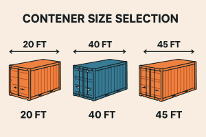 1. Durable shipping containers in various sizes for logistics and freight, including 20 ft, 40 ft, and 45 ft options, suitable for sea freight and international shipping.