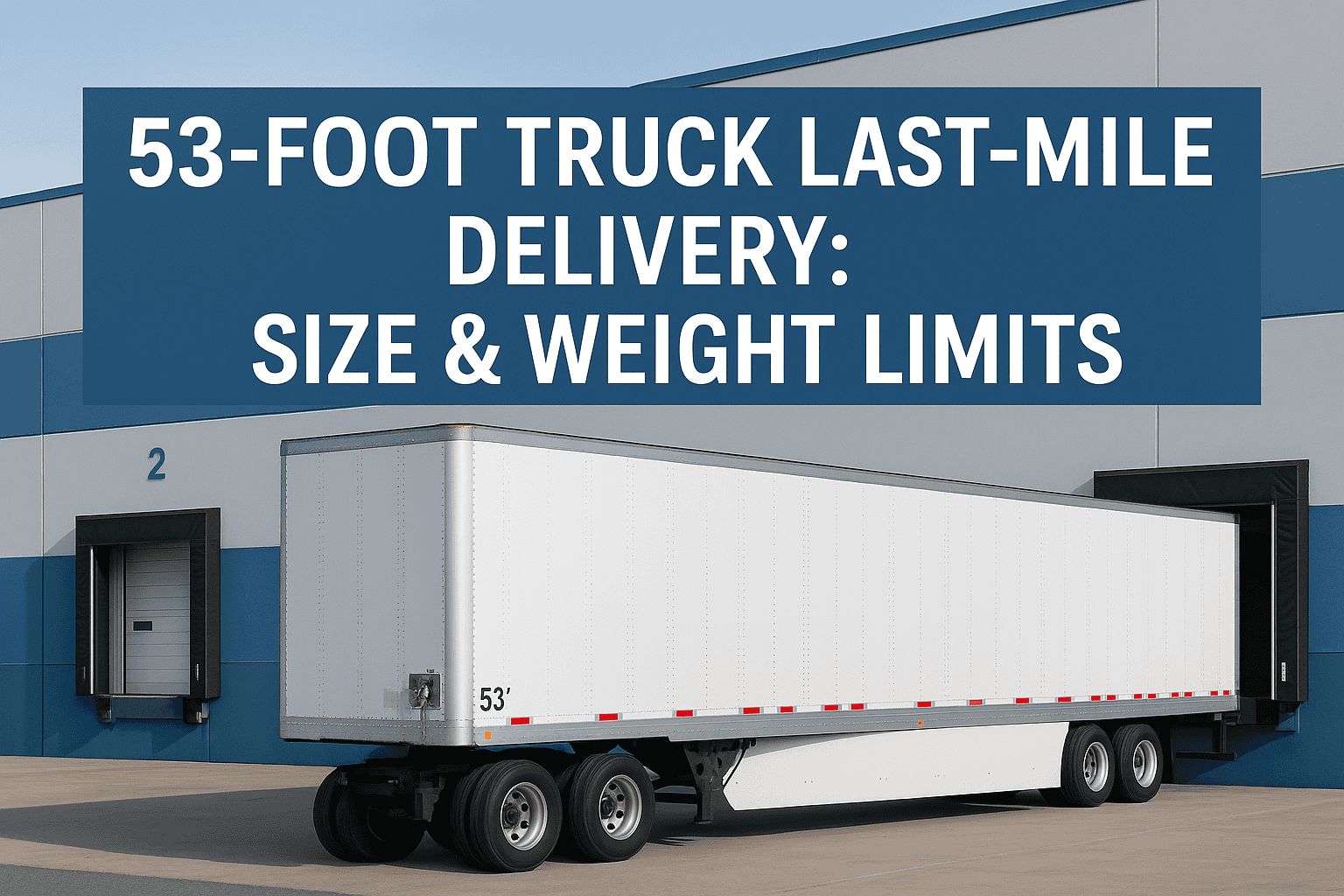 53-foot truck trailer for last-mile delivery showing size and weight limit restrictions
